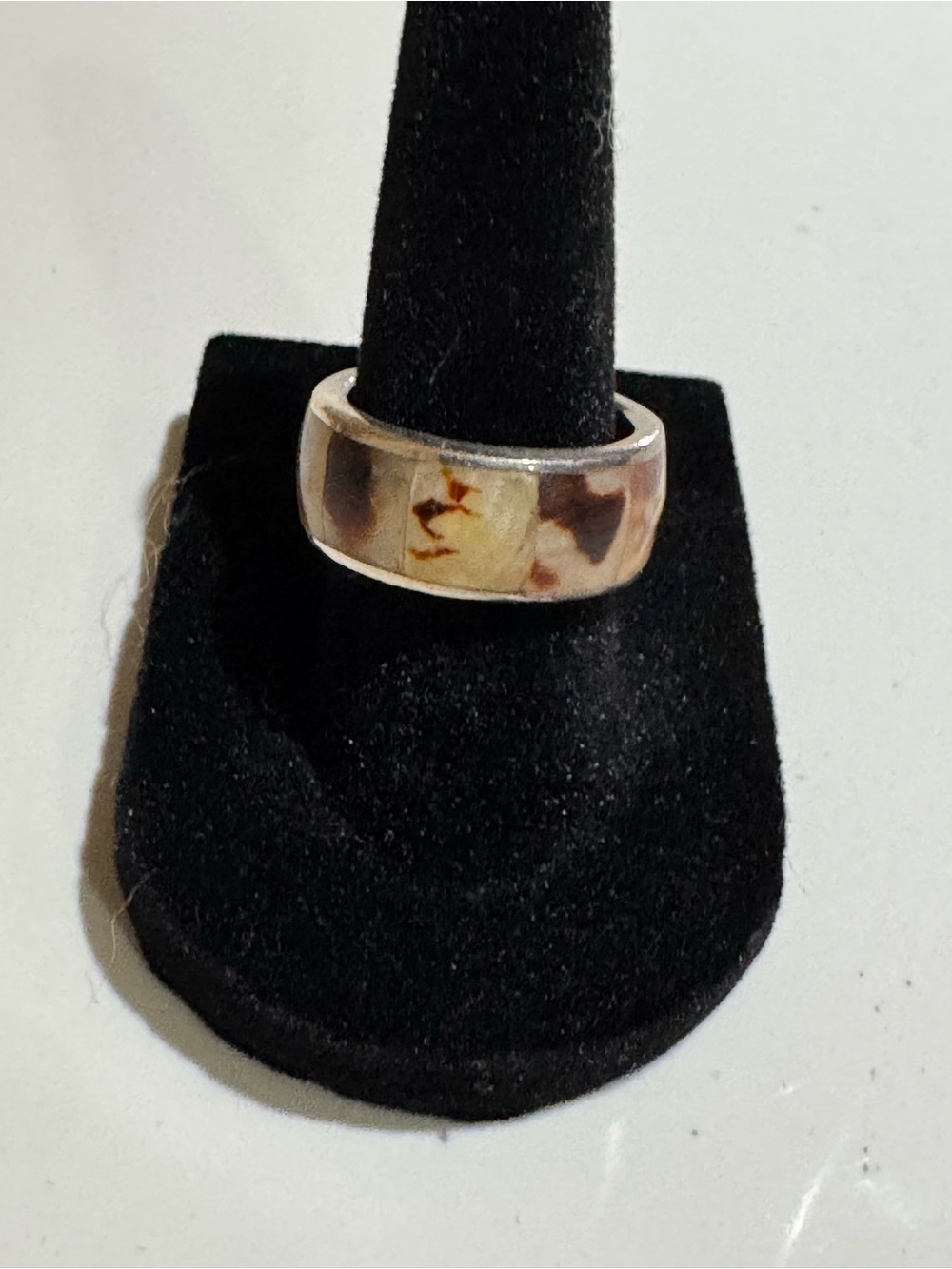 Unique Wide Band Sterling Silver Oyster Shell Ring